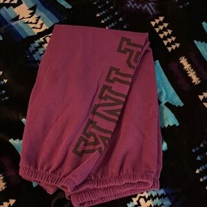 PINK Victoria's Secret Purple Kids Fleece Joggers with Logo